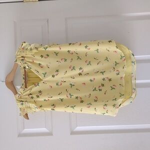 Loft Floral Yellow Sleeveless Blouse | Small